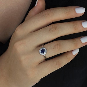 engagement ring, diamond ring, engagement rings, halo engagement ring, halo ring, Sapphire ring, sapphire and Diamond
