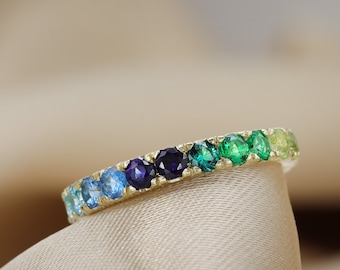 Deluxe Crystal Blue Stone Ring Ruibarbo Golden Woman Body Deluxe Crystal Blue Stone Ring Ruibarbo Golden Woman Body