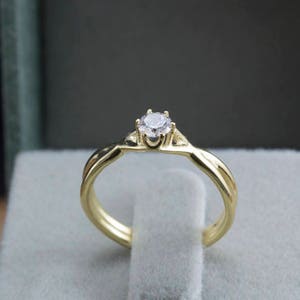 Dainty diamond ring, Engagement ring, Diamond Solitaire ring, bridal ring, delicate ring, solitaire engagement, image 7