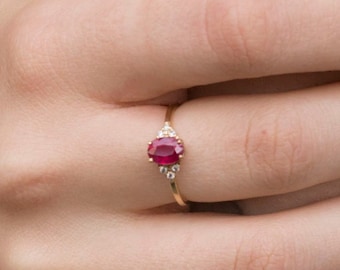 Ruby and Diamond ring, ruby ring, engagement ring, unique ring, unique engagement, Ruby engagement ring, solitaire ruby