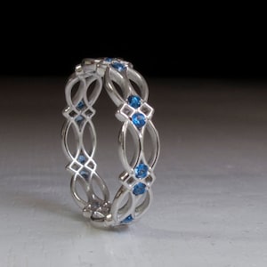 Sterling Silver Celtic Ring Eternity Ring Sapphire Ring image 1