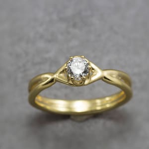 Dainty diamond ring, Engagement ring, Diamond Solitaire ring, bridal ring, delicate ring, solitaire engagement, image 4