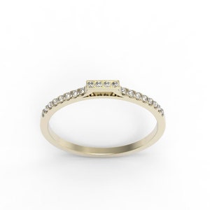 Stackable ring, 14k gold ring, , thin diamond ring, diamond ring, diamond band, diamond ring, stacking ring,  half eternity diamond ring