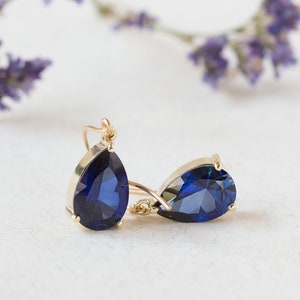 Sapphire earrings, Sapphire jewelry, Blue Sapphire, genuine Sapphire , Blue earrings, bridesmaid earrings, earrings, dangle earrings image 1