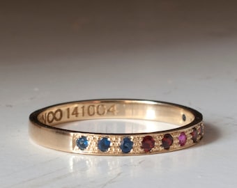 Half eternity ring with custom engraving - 14 Karat Gold - 18 Karat Gold - 9 Karat Gold -  engraved