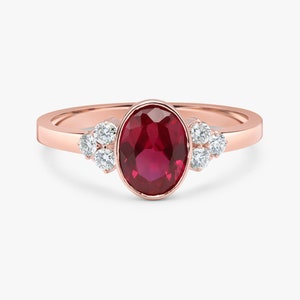 Ruby ring Rose Gold, Natural Ruby ring, July birthstone image 8