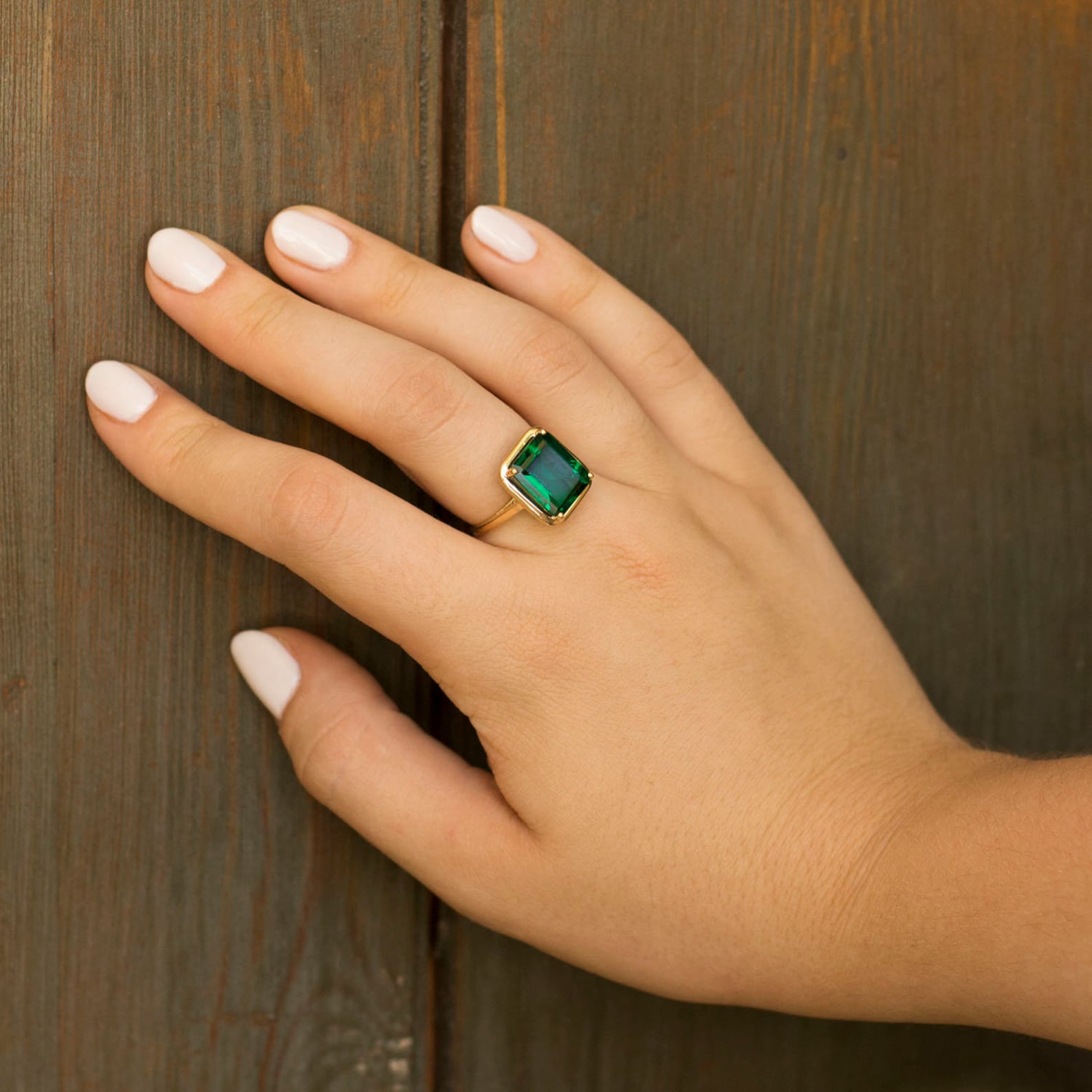 Lab Grown Emerald Ring Emerald Jewelry Yellow Gold Emerald Etsy