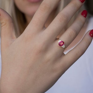 Ruby ring Rose Gold, Natural Ruby ring, July birthstone image 6