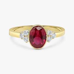 Ruby ring Rose Gold, Natural Ruby ring, July birthstone image 2