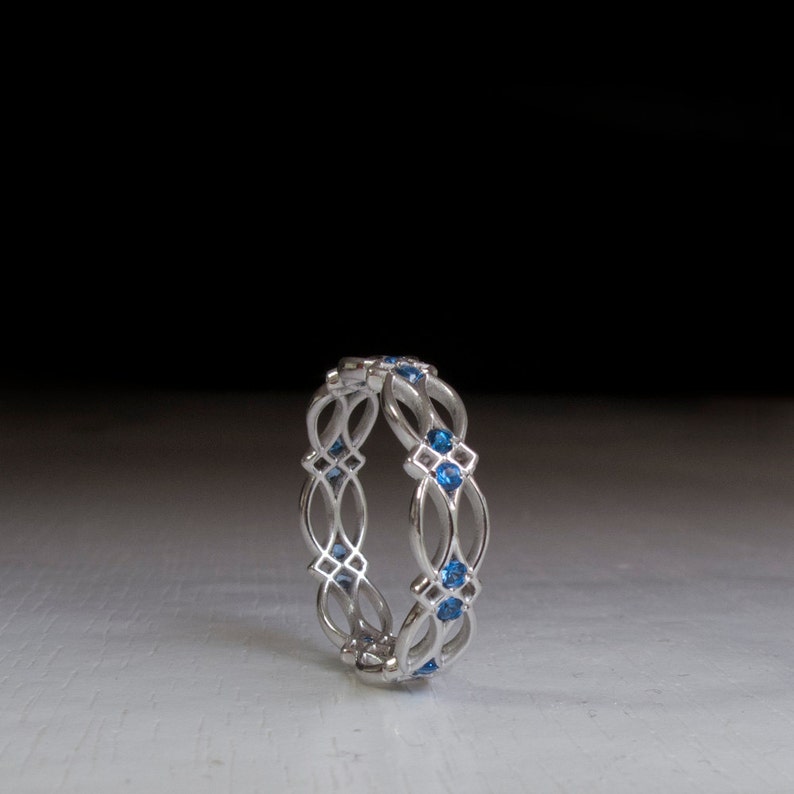 Celtic Ring Eternity Ring Sapphire Ring Blue Stones Ring Etsy Canada