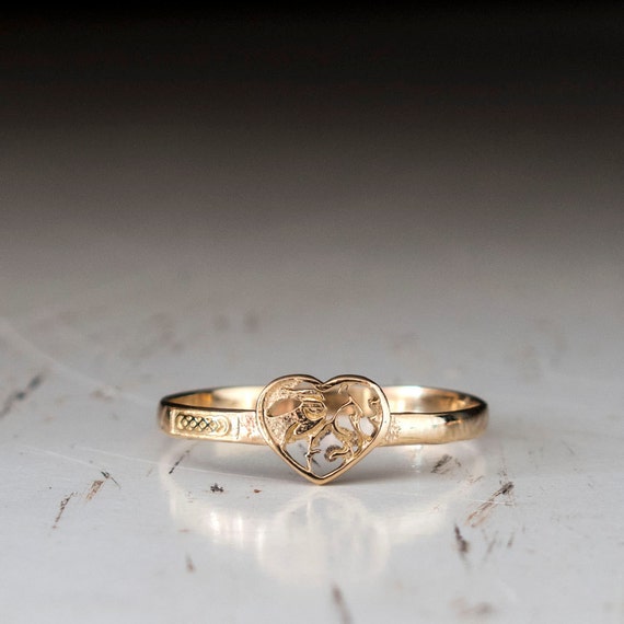 Anillo corazon oro Etsy Mexico