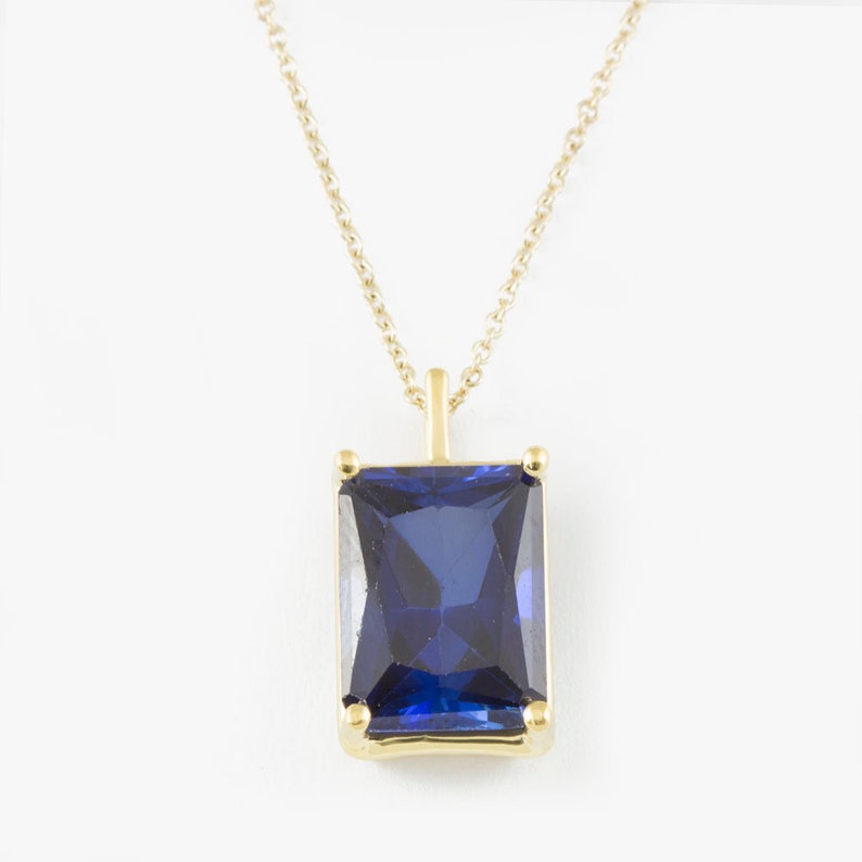Sapphire necklace, blue sapphire, gold necklace, necklace, necklaces for women, sapphire jewelry, September birthstone, sapphire pendant 画像 4