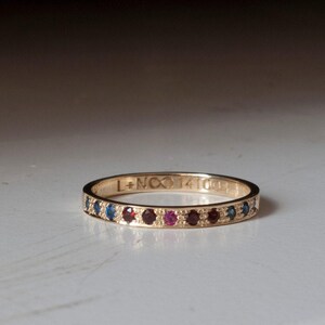 Half eternity ring with custom engraving - 14 Karat Gold - 18 Karat Gold - 9 Karat Gold - engraved image 2