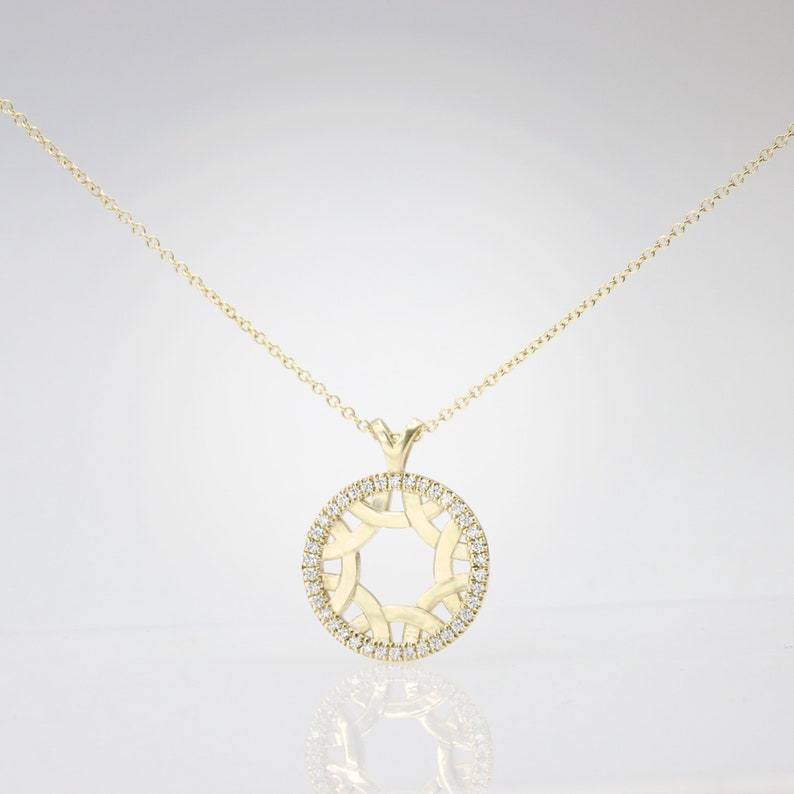 Moissanite Celtic necklace, dainty Moissanite pendant, Celtic necklace, 14K Gold necklace, anniversary gift, gift for her, gift image 3