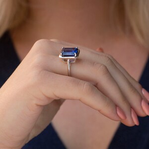 Solitaire Blue Sapphire ring image 5