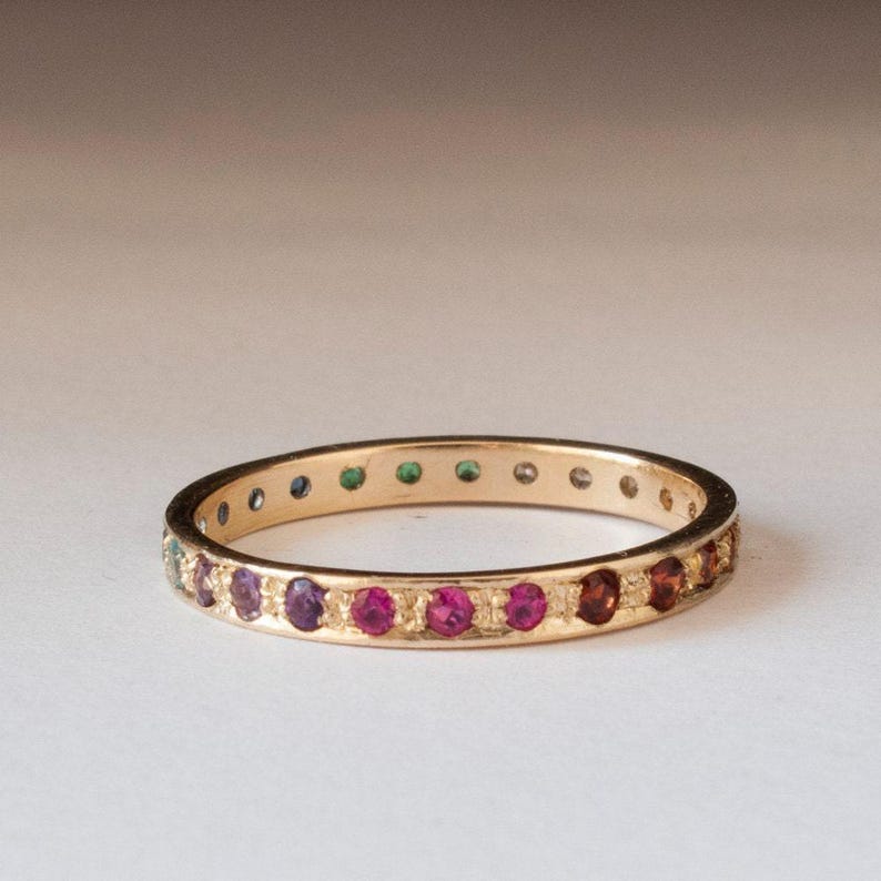 Dainty Gold Eternity ring image 3
