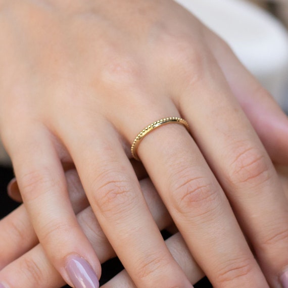 Vintage Solid Gold Dot Ring Solid Gold Ring Vintage Ring Gold Ring