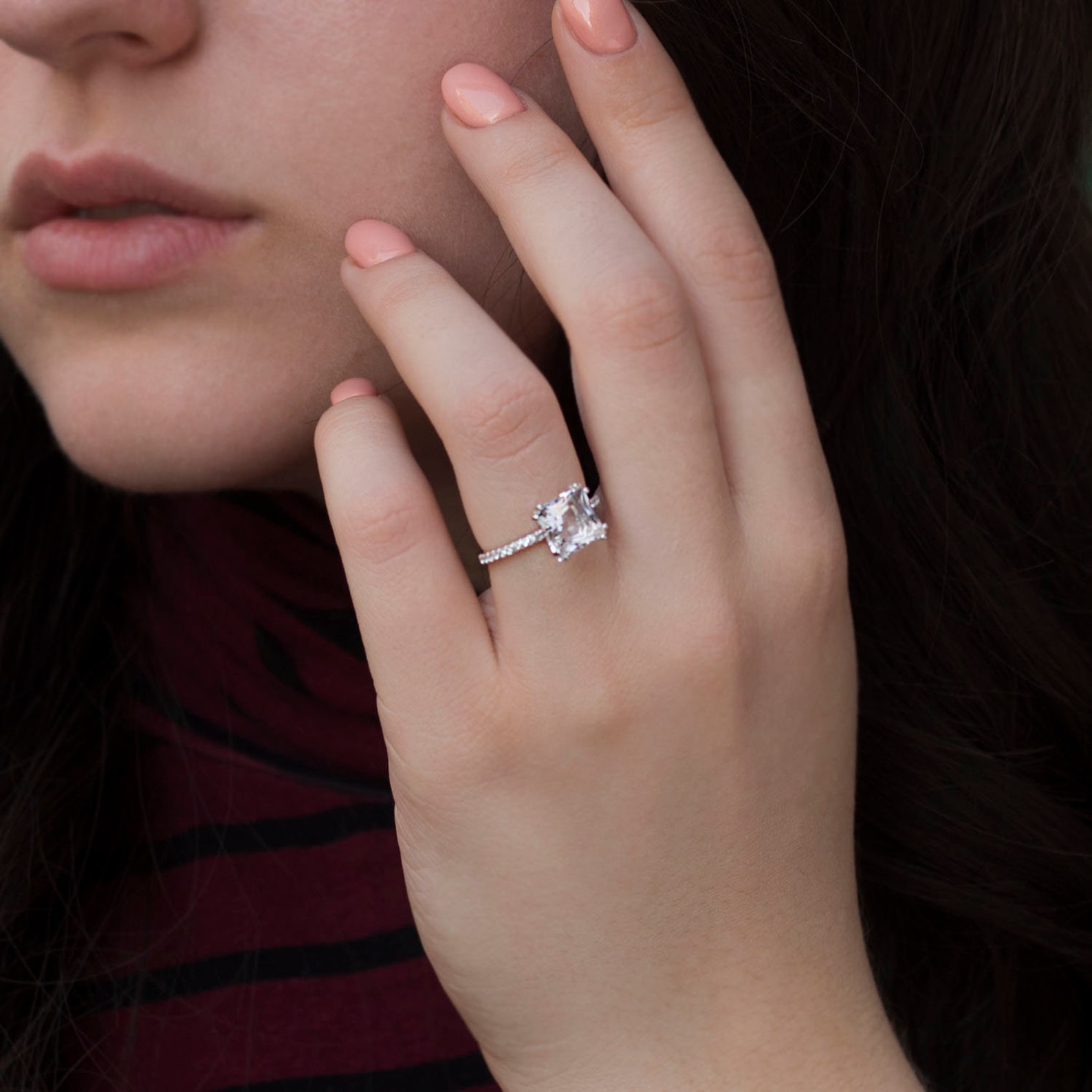 White Topaz Ring Diamond Ring Topaz Topaz and Diamond - Etsy