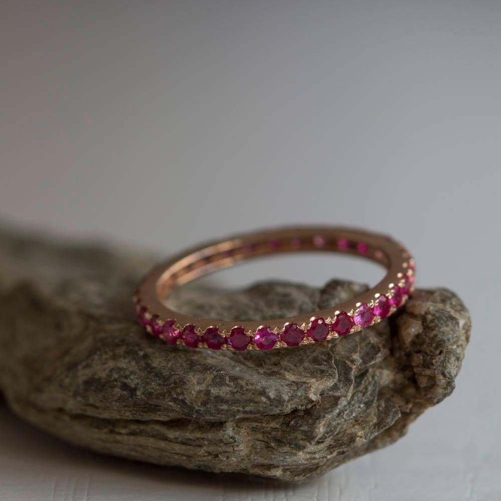 gold ruby ring stackable gold ring july ring natural... Ruby Ring Rose Gold, Eternity Ring, Natural Ruby Ring, July Birthstone ...