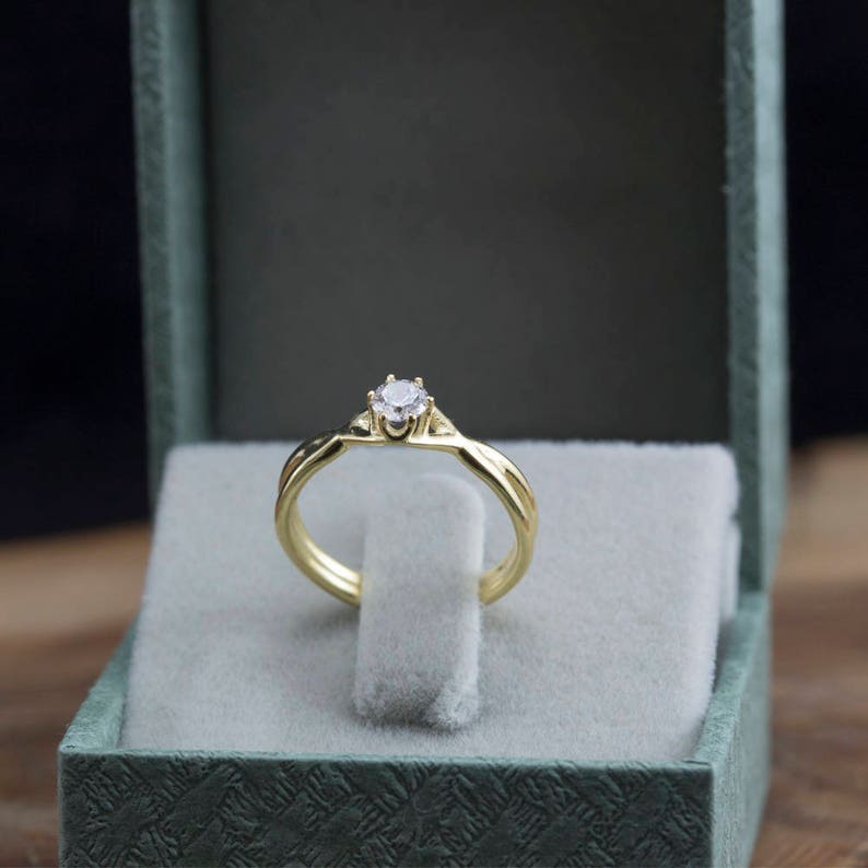 Dainty diamond ring, Engagement ring, Diamond Solitaire ring, bridal ring, delicate ring, solitaire engagement, image 7