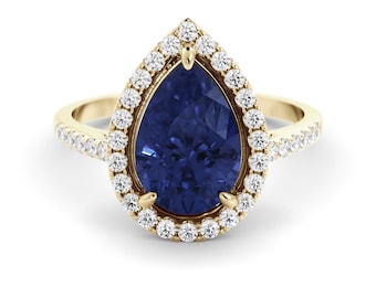 14k サファイア　指輪 サファイアリング 14K ゴールド 本物のブルーサファイア