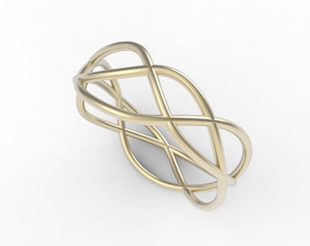 Gold infinity ring - statement ring - 14 Karat gold ring - unique ring