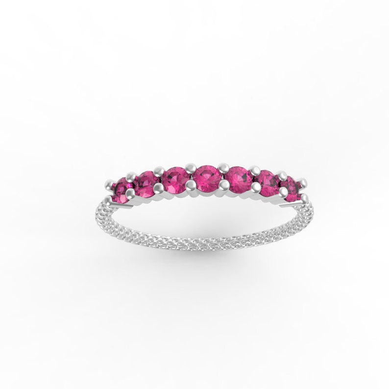 Half Eternity Ring Ruby Ring Ruby Rings for Women - Etsy