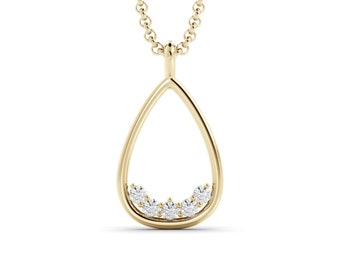 Dainty Everyday Charm: Understated Diamond Necklace - Handmade in 10K or 14K Gold