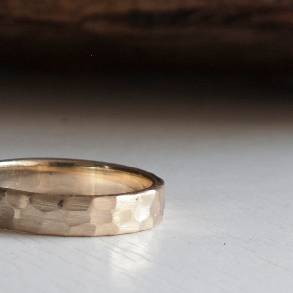 Hammered Gold Wedding ring