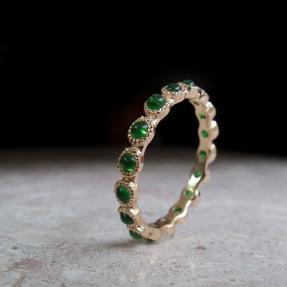Emerald Gold Eternity Ring | Etsy