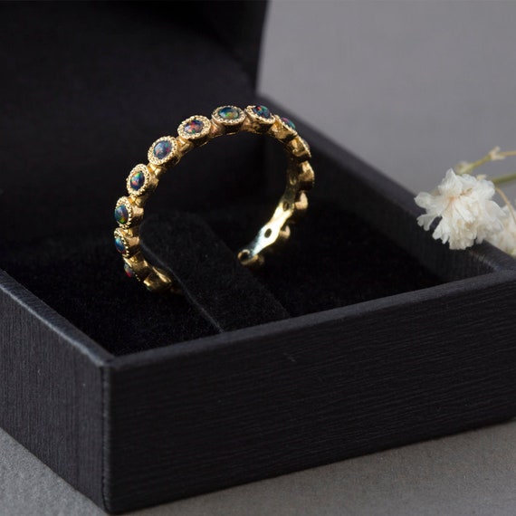 Black opal eternity ring deals
