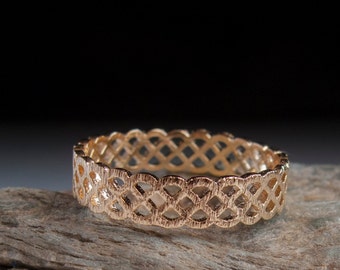 Celtic gold ring - Filigree ring - Patterned ring - textured ring - irish celtic ring -  gold band