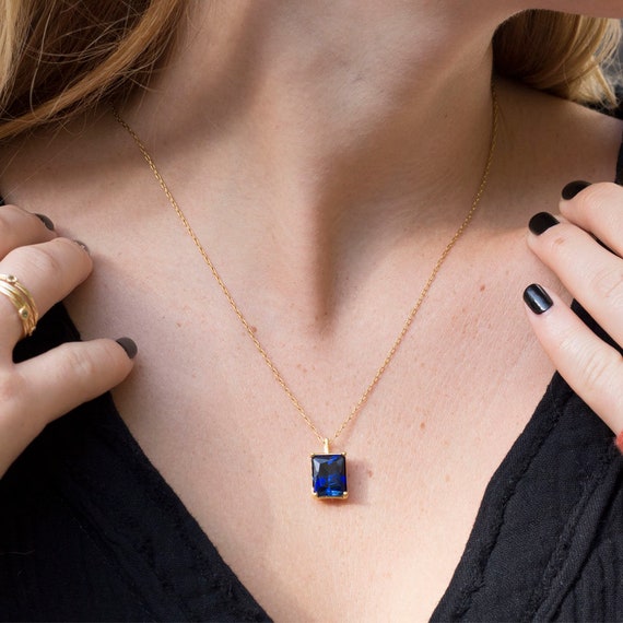 Barely There Blue Sapphire Necklace – Vale Jewelry