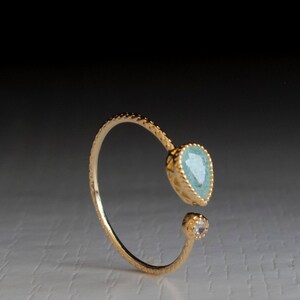 Open ring Turquoise Green adjustable Stacking ring image 3