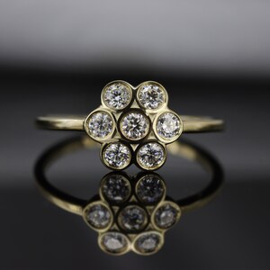 Diamond cluster ring, cluster ring, gold diamond ring, diamond ring, 14k gold ring, cluster diamond ring, 18K gold ring, dainty diamond ring image 2