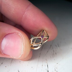 Gold Infinity Ring with Ruby image 5