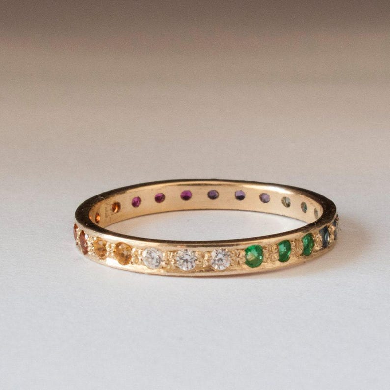 Dainty Gold Eternity ring image 1