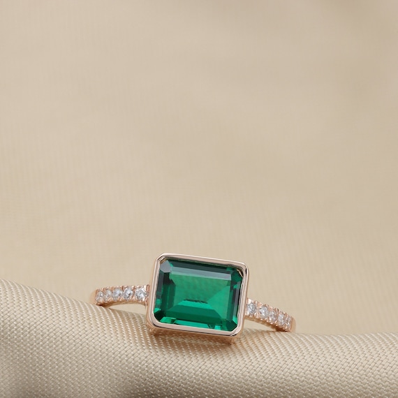 Emerald cheap octagon ring
