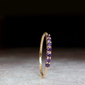 Halb Eternity Ring Amethyst Ring - lila Stein Ring