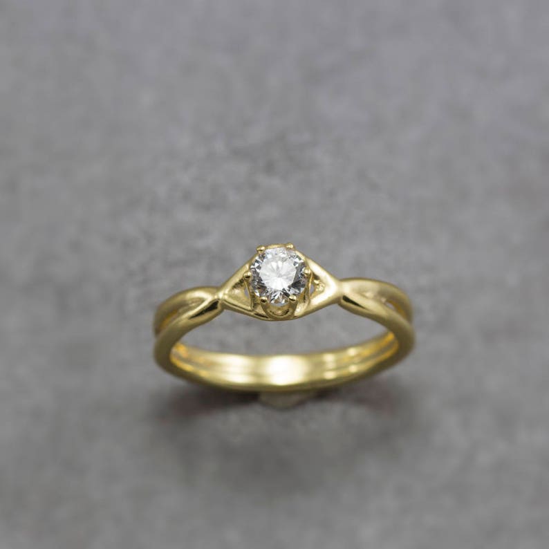 Dainty diamond ring, Engagement ring, Diamond Solitaire ring, bridal ring, delicate ring, solitaire engagement, image 4
