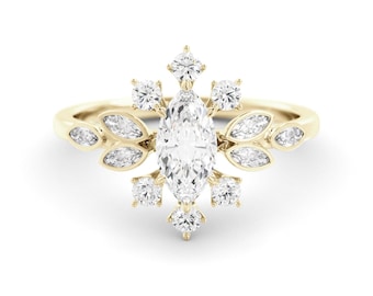 Moissanite Ring: Sparkling 14K Gold with VVS-D Stones