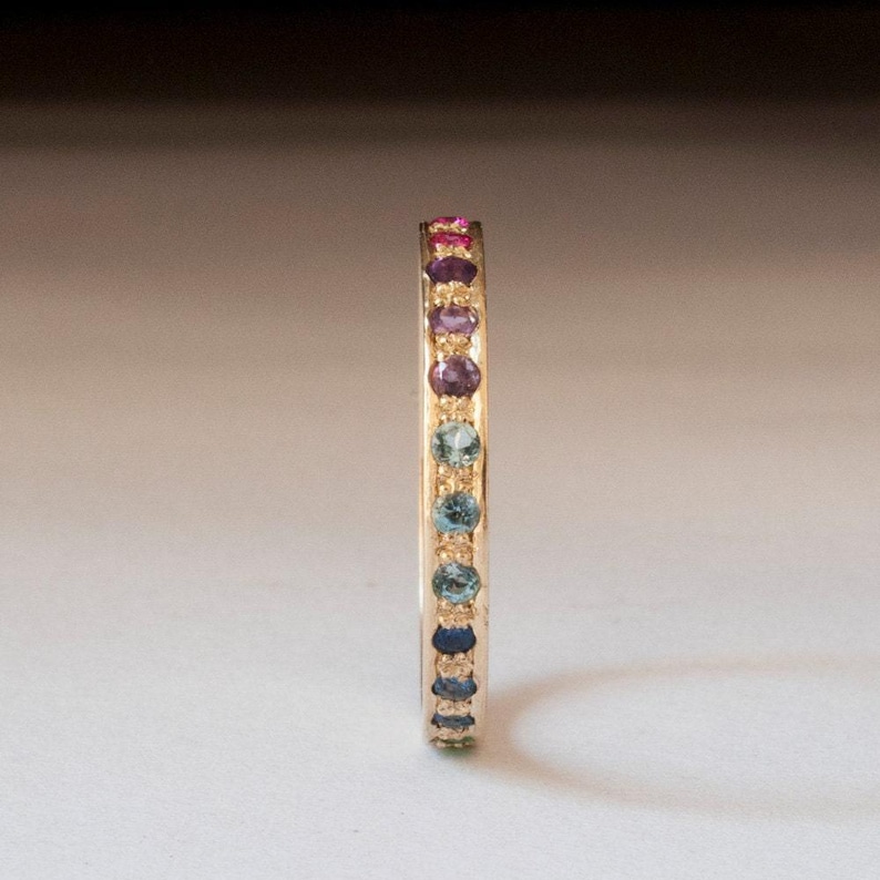 Dainty Gold Eternity ring image 4