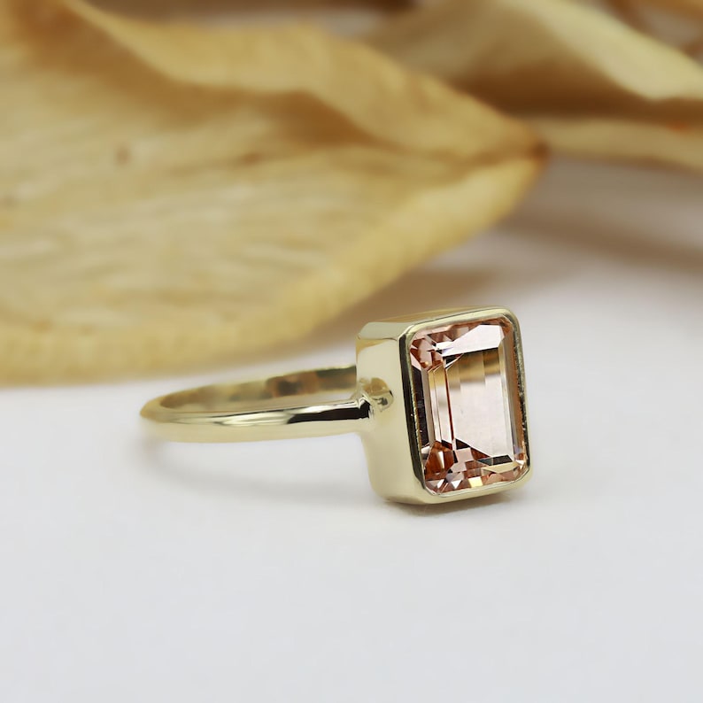 Rosa Morganit Ring / rosa Morganit Ring / Verlobungsring / Verlobungsring / Verlobungsring / Beste Freundin Ring / 14K Gold Ring Bild 4