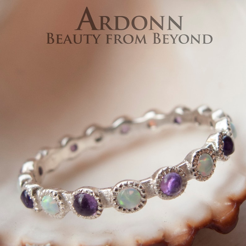 Unique Eternity Ring Made in Gold or Silver Set With Etsy