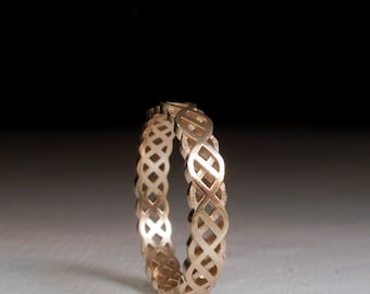 Celtic gold ring - Filigree ring - Patterned ring - textured ring - irish celtic ring -  gold band - Wedding ring