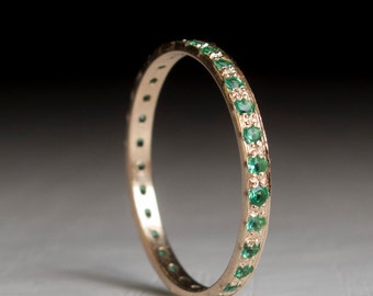 Gold Emerald Eternity ring