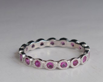 Ruby Eternity ring in Silver