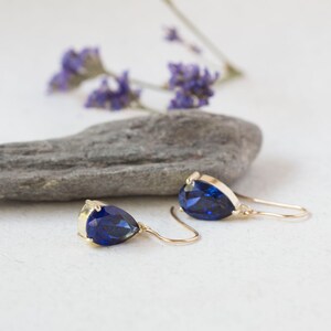 Sapphire earrings, Sapphire jewelry, Blue Sapphire, genuine Sapphire , Blue earrings, bridesmaid earrings, earrings, dangle earrings image 4