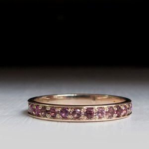 Pink Tourmaline / eternity ring / eternity band / handmade ring / stacking ring / gift for her / 14K Gold rings image 2