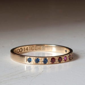 Half eternity ring with custom engraving - 14 Karat Gold - 18 Karat Gold - 9 Karat Gold - engraved image 1